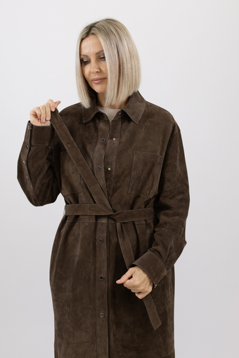 Пальто из замши