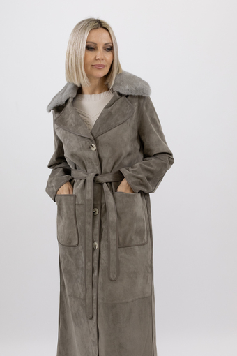 Пальто из замши